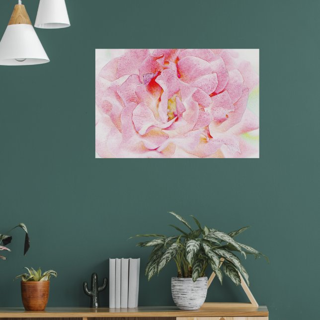 Pink Rose Petals Art Poster (Wohnzimmer 1)