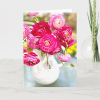 Pink Rose Pierre-Joseph Redoute Grußkarte