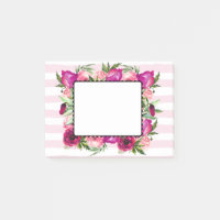 Pink Rose & Poppy Blumenstrauß auf rosa Streifen