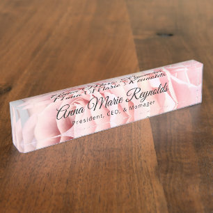 Pink Rose Professional Namensplakette
