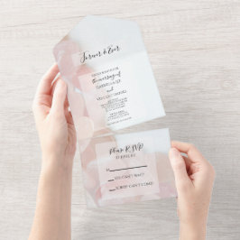 Pink Rose Quartz Wedding All In One Einladung