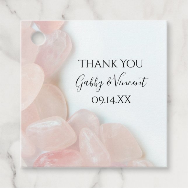 Pink Rose Quartz Wedding Vielen Dank Geschenkanhänger (Vorderseite)