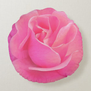 PINK ROSE ROUND PILLOW RUNDES KISSEN