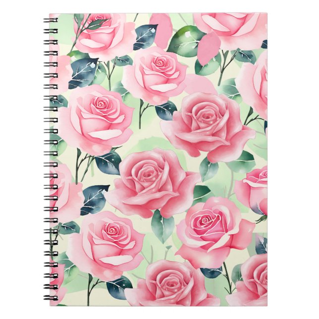 Pink Rose Spiral Foto Notebook Notizblock (Vorderseite)
