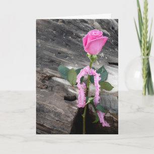 Pink Rose und Driftwood Vielen Dank Karte