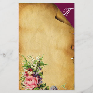 PINK ROSE UND WEISSE BLUME FLORALPARKPLATZ BRIEFPAPIER