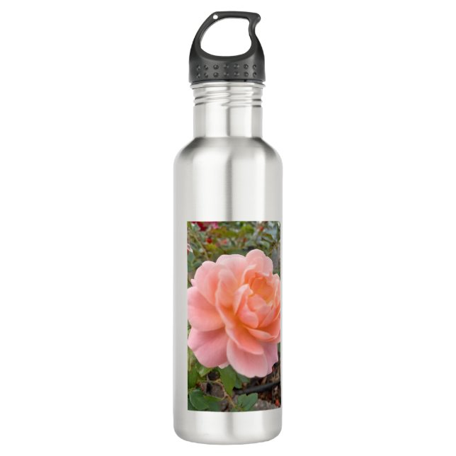 Pink Rose Water Bottle Edelstahlflasche (Vorderseite)
