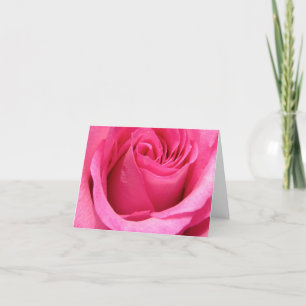 Pink Rose Wedding Photo Karte