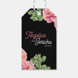 Pink Rose Wedding Theme Geschenkanhänger