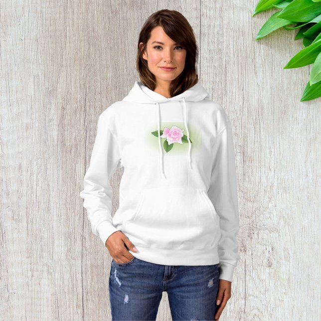 Pink Rose Womens Hoodie (Von Creator hochgeladen)