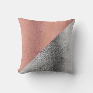 Pink-Roségold- und silbermetallic-Dekorator Kissen