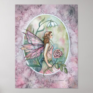 Pink-Rosen-Feen-Fantasie-Kunstposter Poster