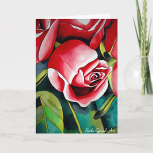 Pink-Rosenknospe-Valentinstag-Karte Feiertagskarte