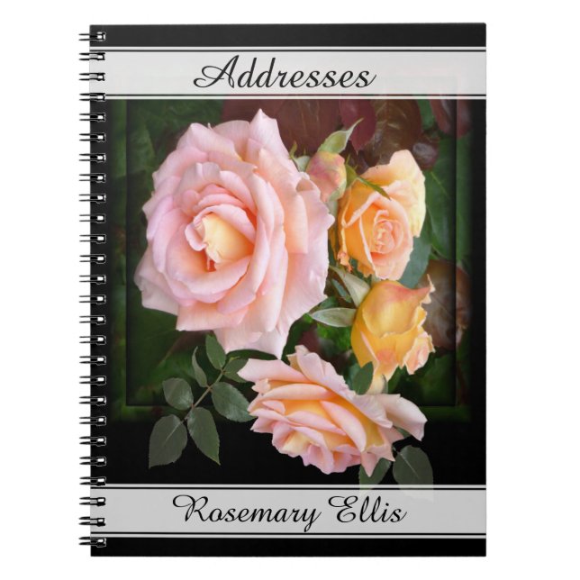 Pink Roses-Adresse individuell einstellbar Notizblock (Vorderseite)