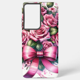 : Pink Roses and Ribbons Phone Case Samsung Galaxy Hülle