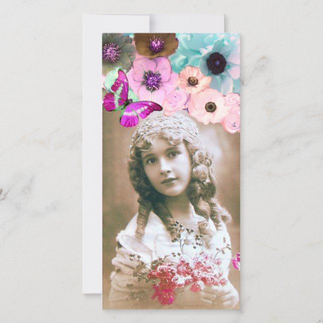 PINK ROSES, ANEMONEN UND BUTTERFLY FOTOVORLAGE (Vorderseite)