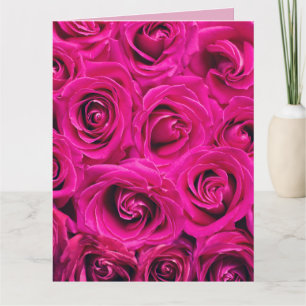 PINK ROSES BIRTHDAY BIG GREETING CARD DANKESKARTE