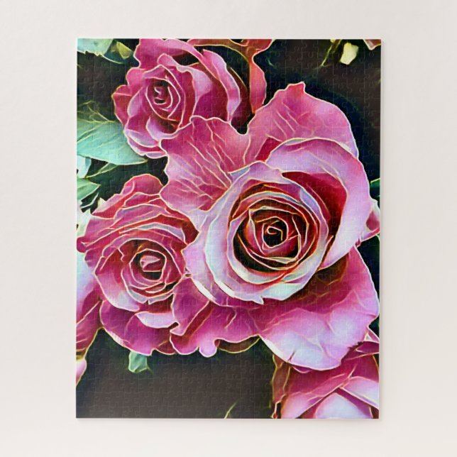 PINK ROSES BLUME PUZZLE (Vertikal)