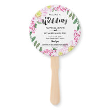 Pink Roses Boho Blumenwasser Hochzeitsprogramm