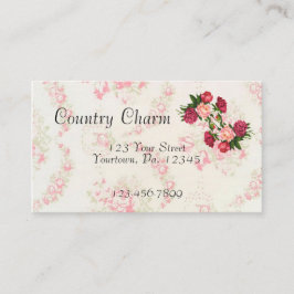 Pink Roses Business Card Visitenkarte