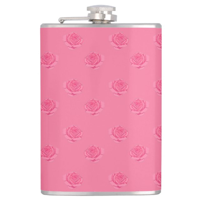 Pink roses flachmann (Vorderseite)