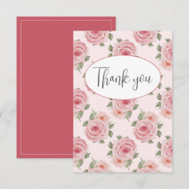 Pink Roses Flat Danke Karte