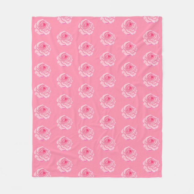 Pink roses fleecedecke (Vorderseite)