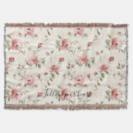 Pink Roses Floral Decke