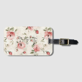 Pink Roses Floral Gepäckanhänger