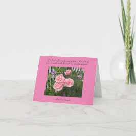 Pink Roses Gedanken über Sie Leere Note Card Karte