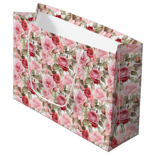 Pink Roses Geschenktasche Große Geschenktüte