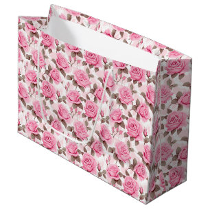 Pink Roses Geschenktasche Große Geschenktüte