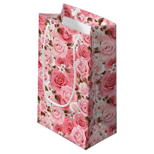 Pink Roses Geschenktasche Kleine Geschenktüte