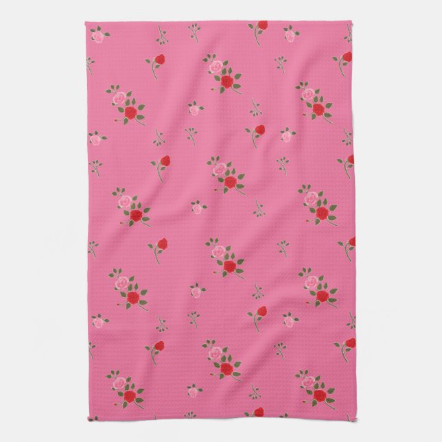 Pink roses geschirrtuch (Vertikal)