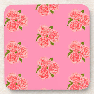 Pink roses getränkeuntersetzer