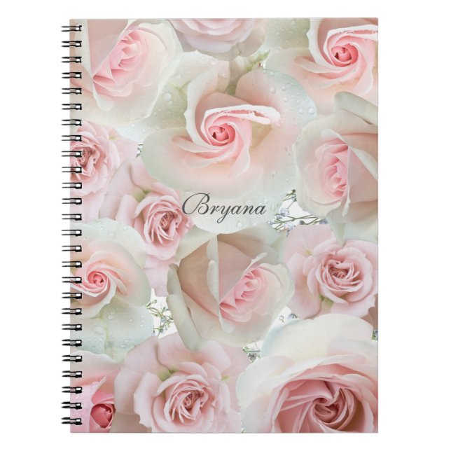 Pink Roses & Gipskraut JEDES FARBNotebook Notizblock (Vorderseite)