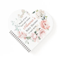 Pink Roses Greenerage Foliage Baby Shower Notebook