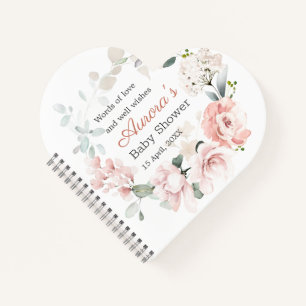 Pink Roses Greenerage Foliage Baby Shower Notebook Notizbuch