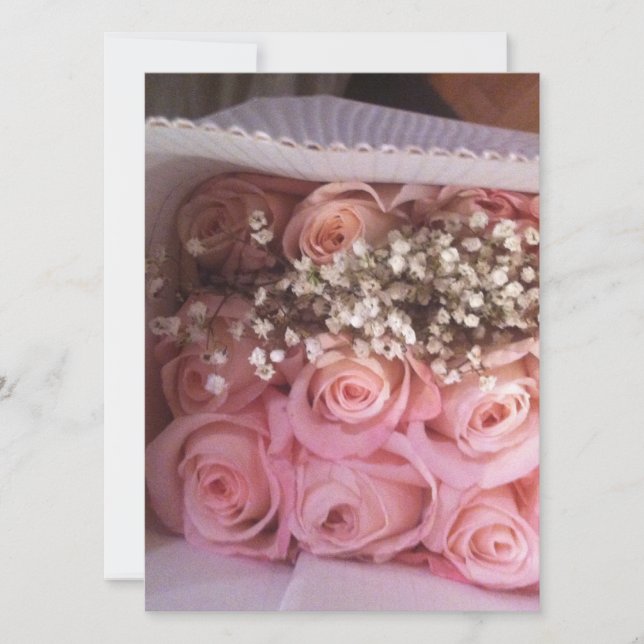 Pink Roses Invite Einladung (Vorderseite)