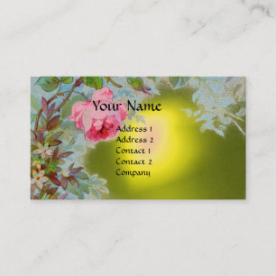 PINK ROSES & JASMINE MONOGRAM GEM STONE gelb Visitenkarte