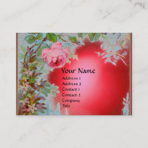 PINK ROSES & JASMINES MONOGRAM GEM STONE rot Visitenkarte