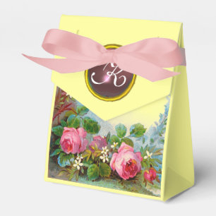 PINK ROSES ,JASMINES WEDING GEM MONOGRAM Gelb Geschenkschachtel