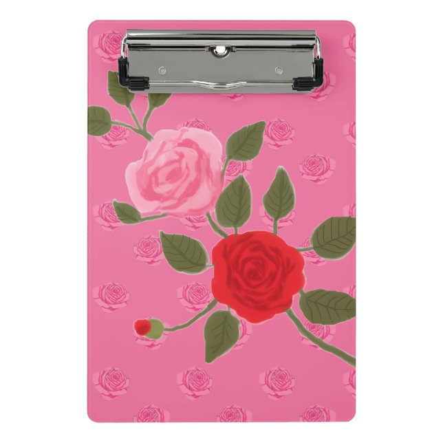 Pink roses mini klemmbrett (Vorderseite)