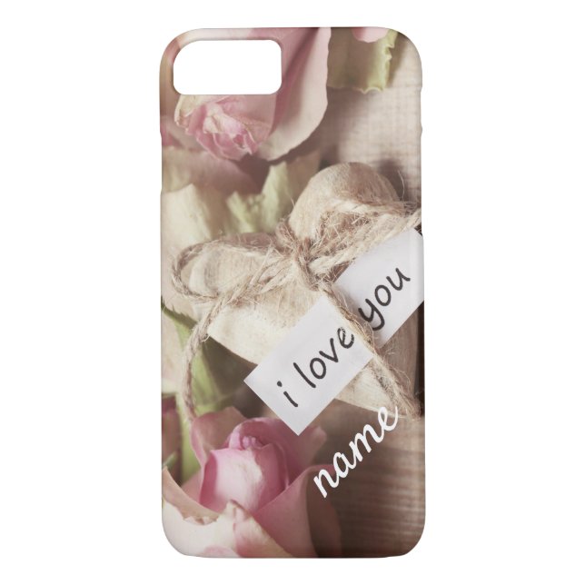 Pink Roses mit Herzdesign personalisieren Case-Mate iPhone Hülle (Rückseite)