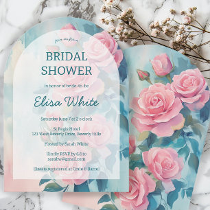 Pink Roses Painting Brautparty CUSTOM Arted Einladung