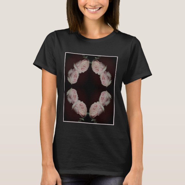 Pink Roses Pair Vintage Abstract T-Shirt (Vorderseite)