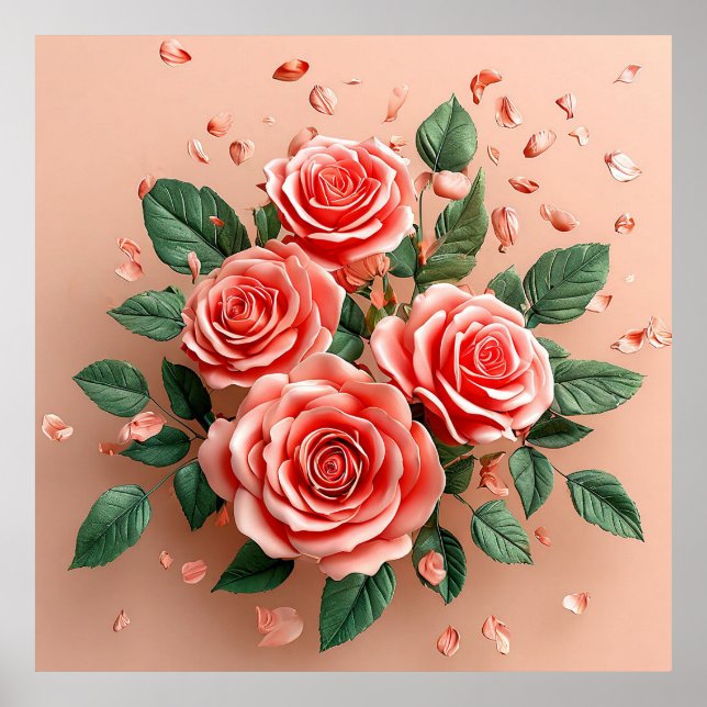 PInk Roses Poster (Vorne)