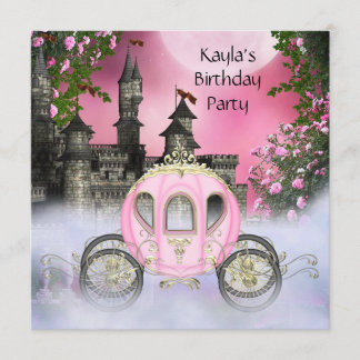 Pink Roses Princess Geburtstagsparty Einladung