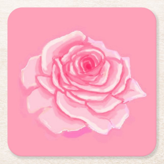 Pink roses rechteckiger pappuntersetzer (Vorderseite)