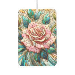 Pink Roses Stained Glass Mosaic Autolufterfrischer
